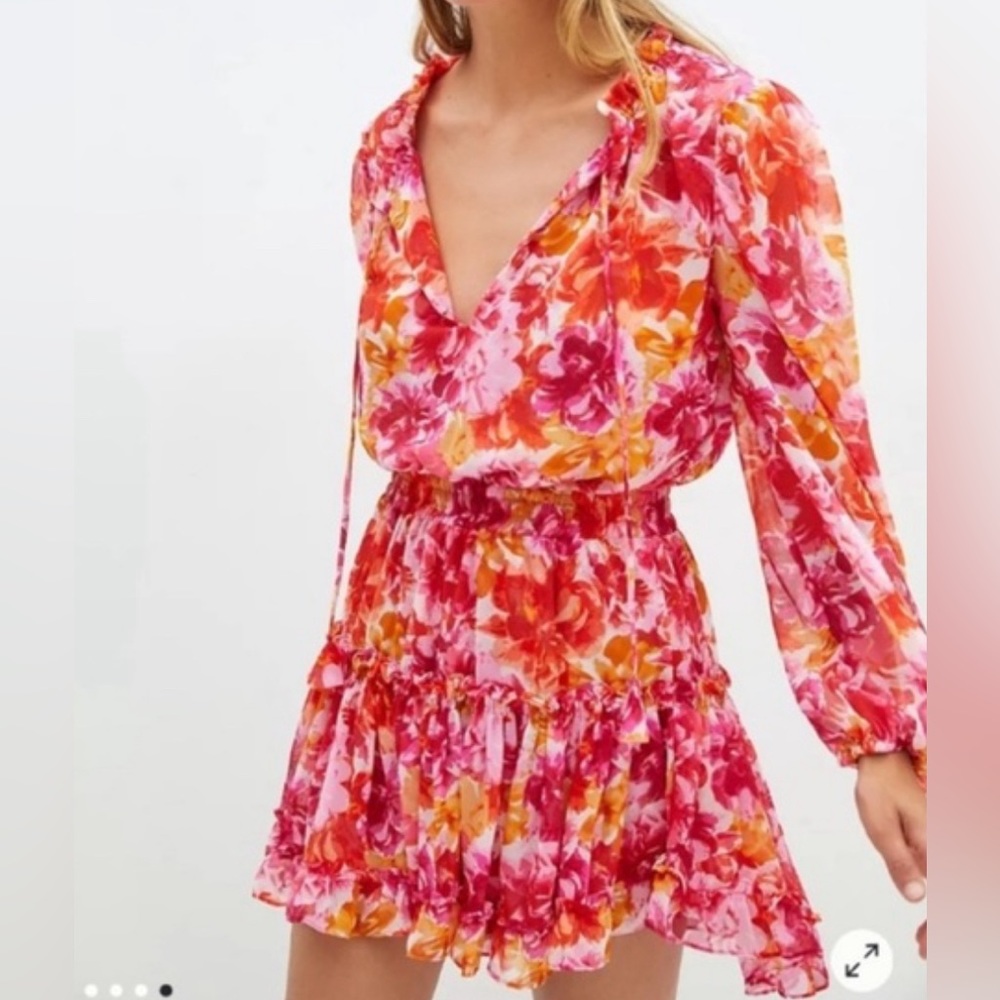 Misa LA Clementine Ruffled Floral Dress